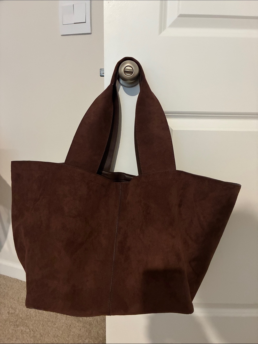 Free People Large Classic Brown Suede Tote Bag